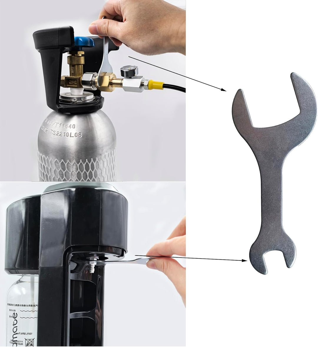 DRYHTEN Sodawassergerät Externer Kohlendioxid-Tankbefüllung 2,5M Zapfsäule TR21-4 Adapter mit 150bar