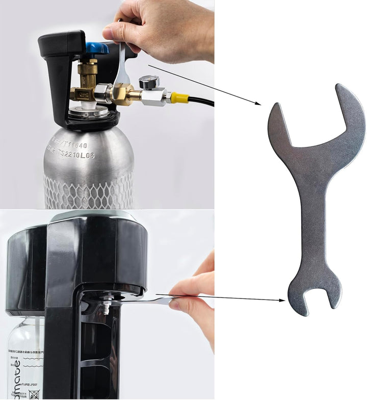 DRYHTEN Sodawassergerät Externer Kohlendioxid-Tankbefüllung 2,5M Zapfsäule TR21-4 Adapter mit 150bar