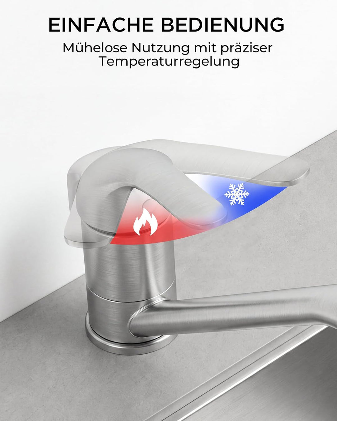 FORIOUS Wasserhahn Küche, Küchenarmatur mit Einhebelmischer, Edelstahl Edelstahl Standard, Edelstahl