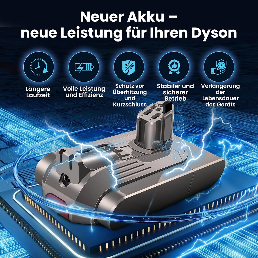 Extralink Akku für Dyson V15S Detect Submarine – 25,2V 4000mAh Ersatzakku, Lange Laufzeit, Li-Ion Ba