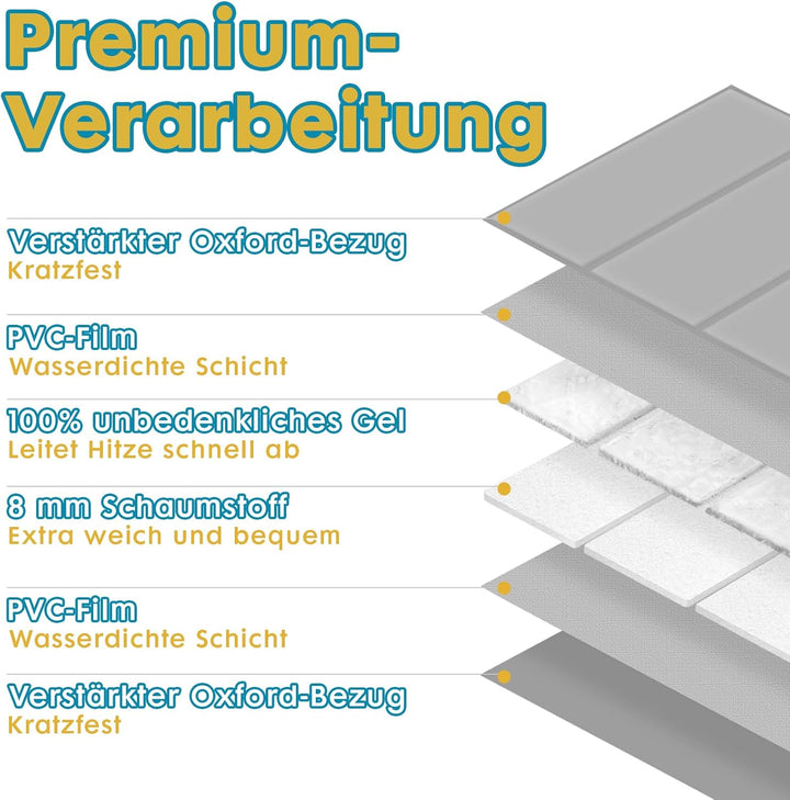 Pawtasy Kühlmatte für Hund, Kühldecke Hunde, Kühlkissen mit Ungiftiges Gel für Grosse Mittelgrosse H
