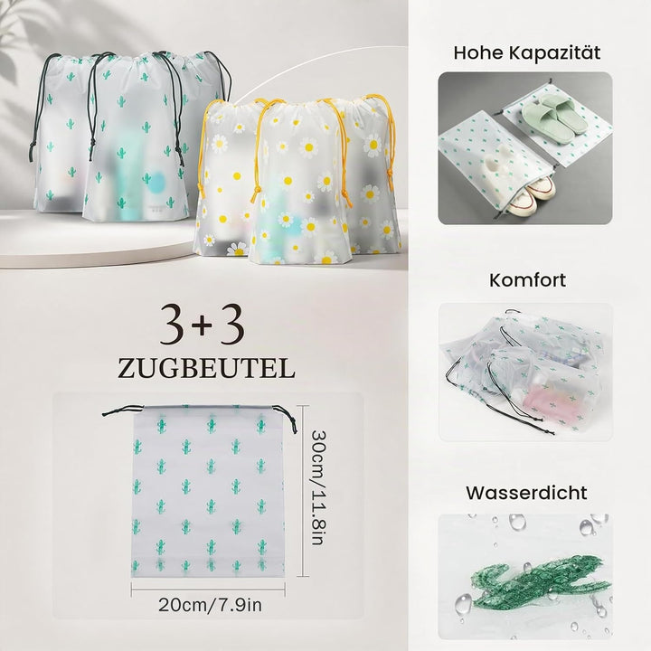 Koffer Organizer Set 15 Teilig Wasserdichte Packing Cubes Kleidertaschen | Reise Organizer Packwürfe