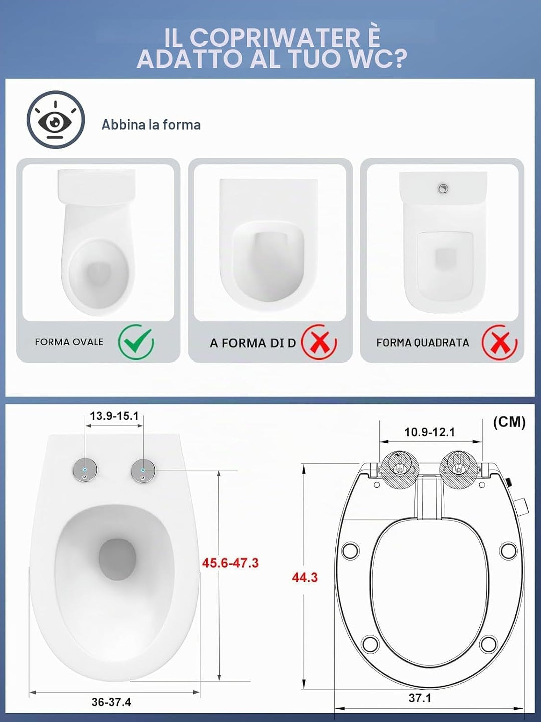 WC Sitz mit Bidet,YEAUPE PRO WC Sitze mit Absenkautomatik, nicht elektrisch, mit selbstreinigenden D