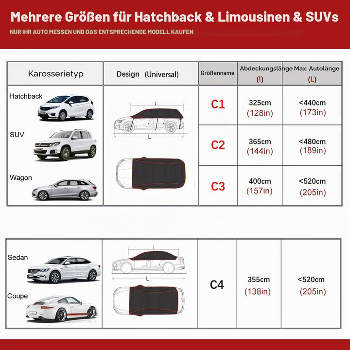BEXITA Halbgarage Auto Winter Abdeckplane wasserdichte Outdoor Auto Autoabdeckung Halbe Autoplane Ve