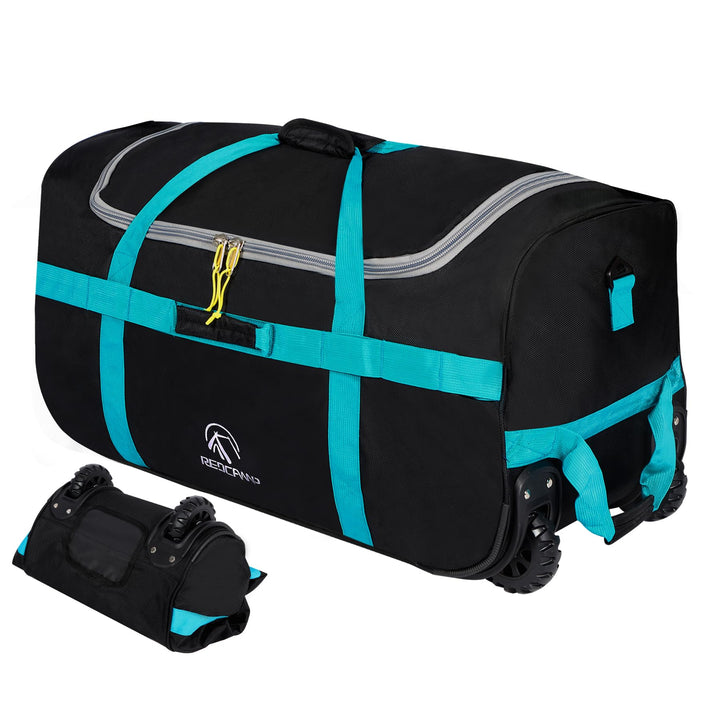 REDCAMP Reisetasche mit Rollen, 85 l, gross, faltbar, Reisetasche mit Rollen 85 L, Schwarz (Klein),