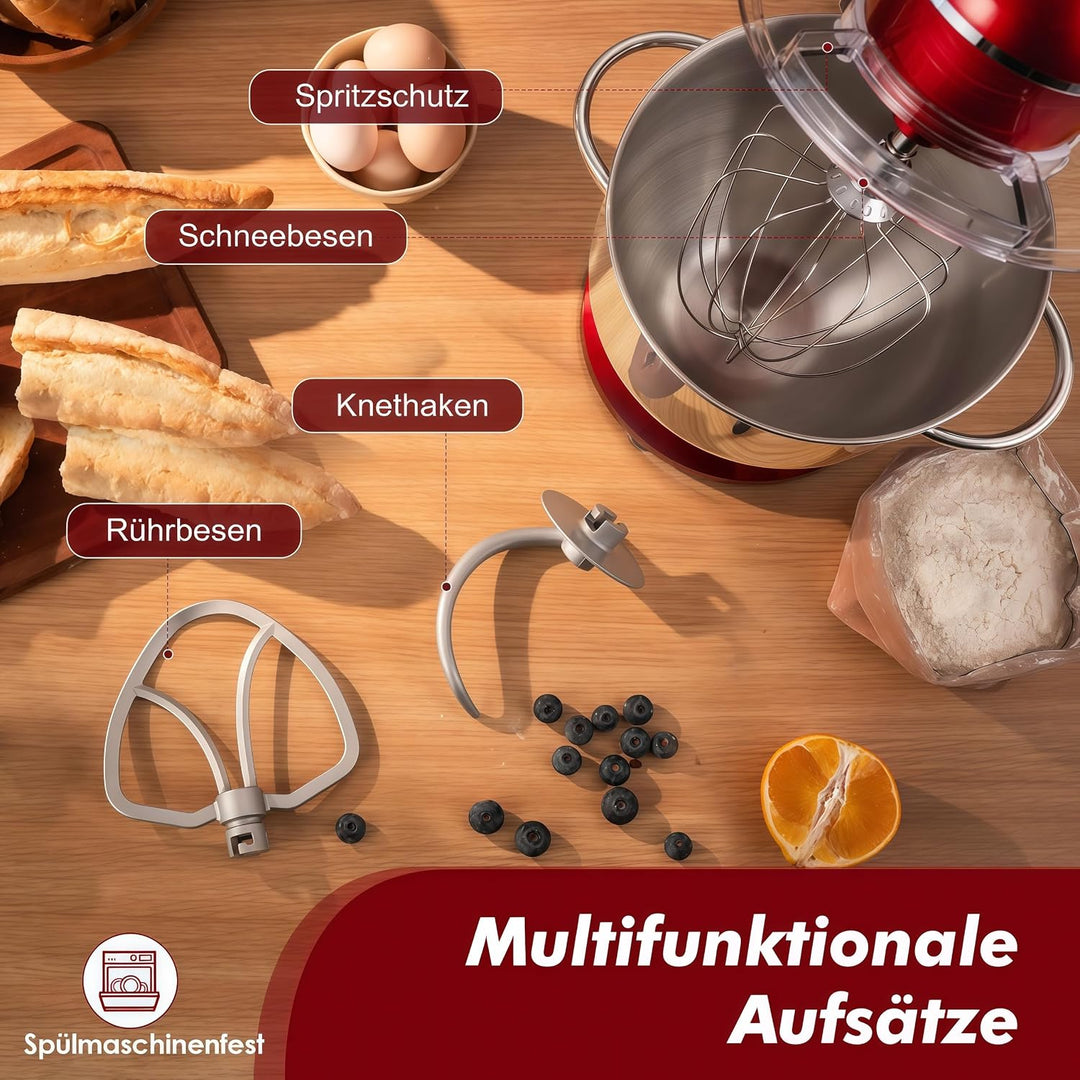 Fab-Serie 8L Küchenmaschine von Kitchen in the box, leistungsstarke Rührmaschine bis zu 2000W, ideal