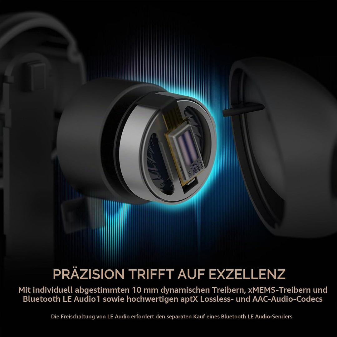Creative Aurvana Ace 2 Leichte, echte kabellose In-Ears mit Bluetooth LE Audio, aptX Lossless und xM