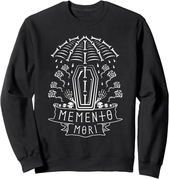 Memento Mori Sarg Regenschirm Line Art Design Sweatshirt