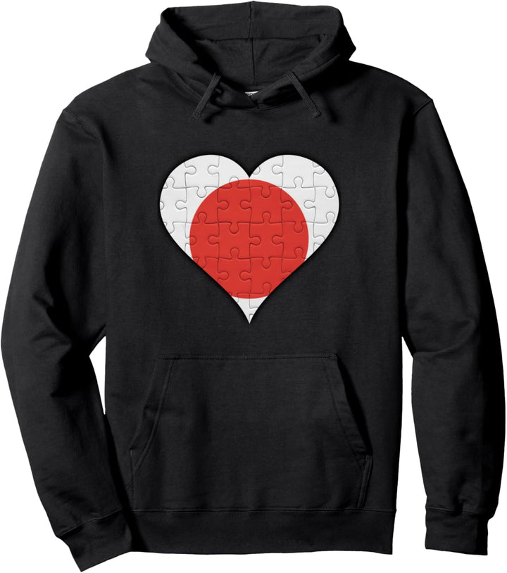 Japan Japanische Flagge Herz Pullover Hoodie