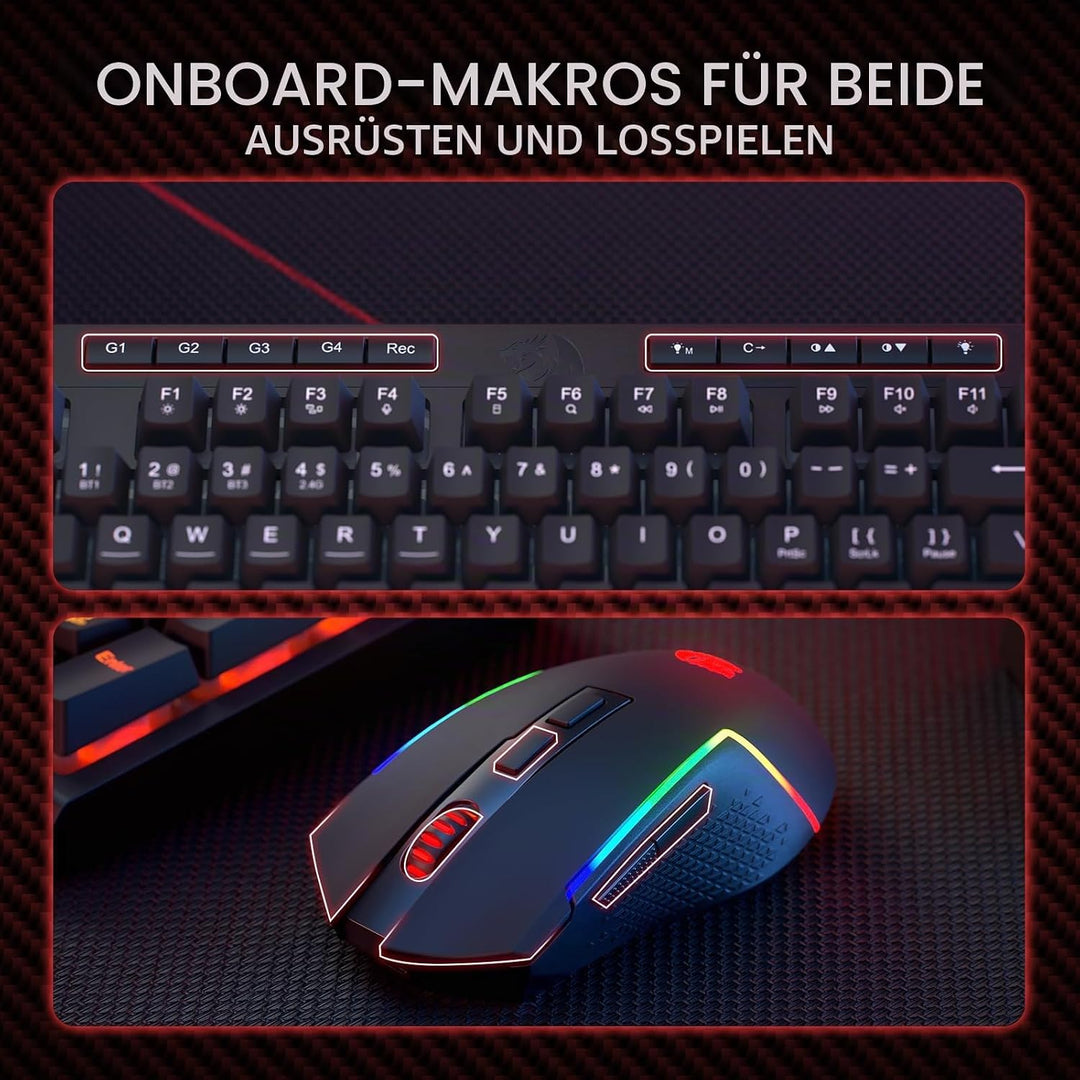Redragon BS142 Kabellose Gaming-Tastatur- und -Maus-Kombination - K515 PRO RGB-Membrantastatur und M