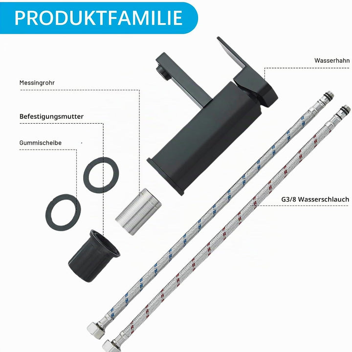 Einloch-Waschtischarmatur,Badarmatur mit zwei Betriebsarten für Warm- und Kaltwasser, aus Kunststoff