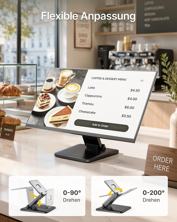 monTEK portabler Monitorständer für 17–27 Zoll Touchscreens, POS &amp; Mini PC