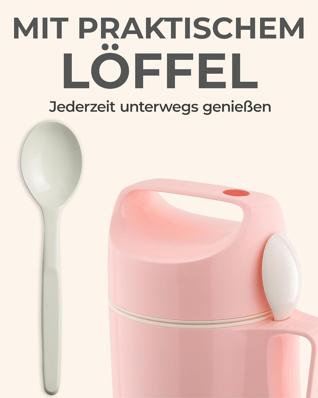 ROTPUNKT Thermobehälter für Essen 850 ml inkl. Löffel – Thermo Lunchbox Heiss &amp; Kalt I Made in Germa