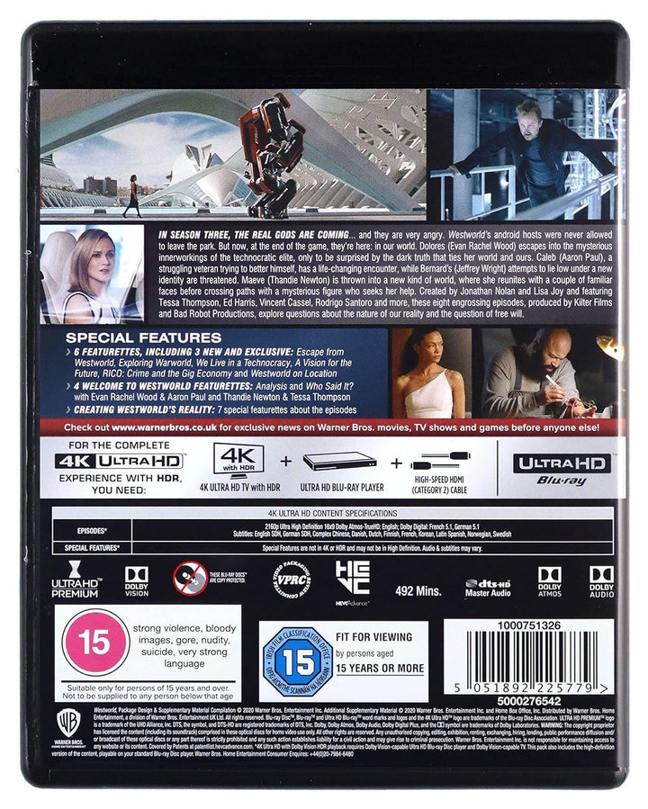 Westworld: Season 3 [4K Ultra-HD] [2020] [Region Free] [HD DVD] [Blu-ray], 4K