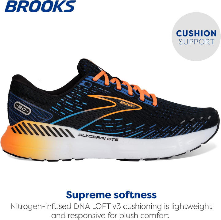 Brooks Herren Glycerin Gts 20Laufschuh 46 EU Schwarz, 46 EU Schwarz