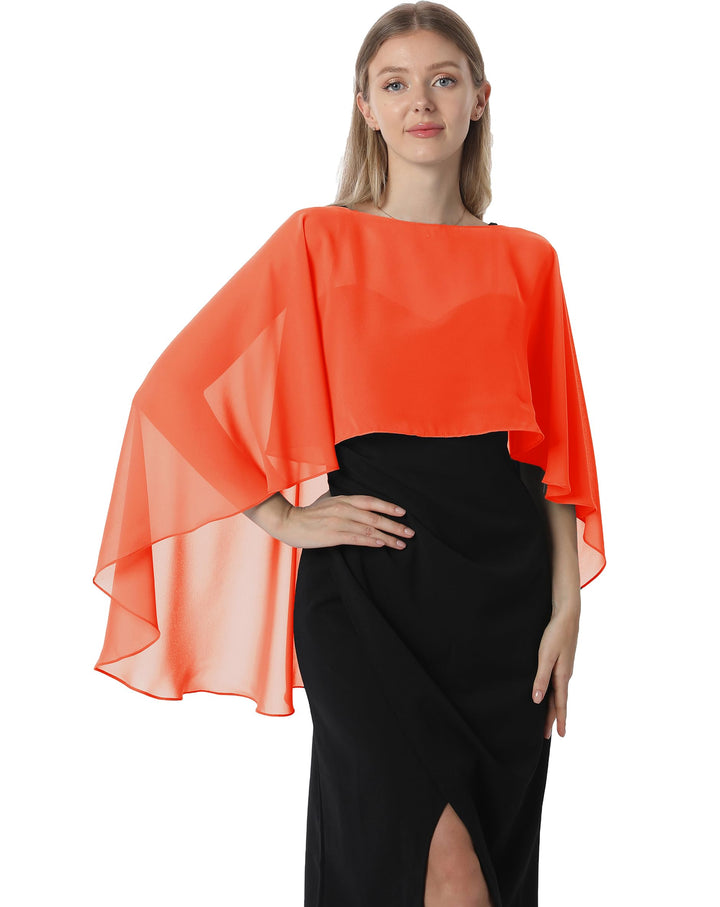 Damen Chiffon-umhang001 Pashmina-Schal Einheitsgrösse Orange, Einheitsgrösse Orange