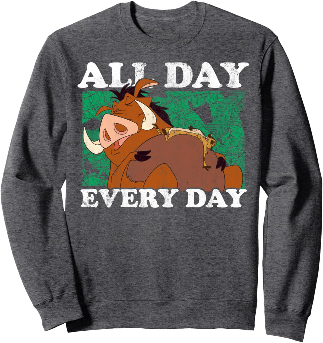 Disney The Lion King Timon &amp; Pumbaa All Day Text Poster Sweatshirt