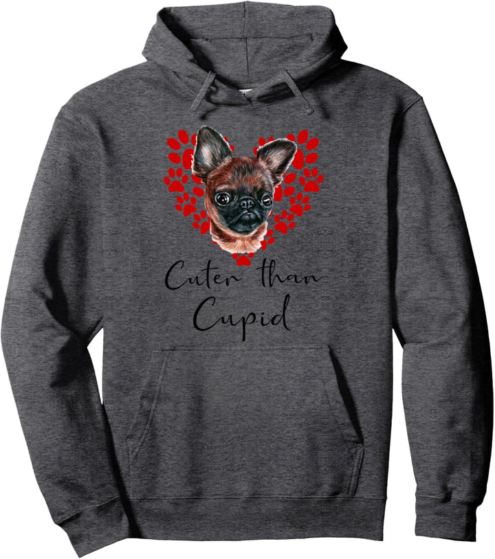 Brüsseler Griffon Cuter Than Cupid Hunde Valentinstag Pullover Hoodie