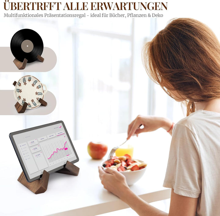 PUERSI Kochbuchhalter, Buchständer aus Holz, Buchhalter, Rezepthalter für Küche, Buchaufsteller, Buc