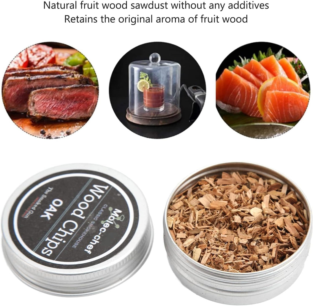 Räucherchips, Räuchermehl Kirsche, 8pcs Whiskyholzholz -Raucherchip, Cocktail -Raucher -Kit -Raucher