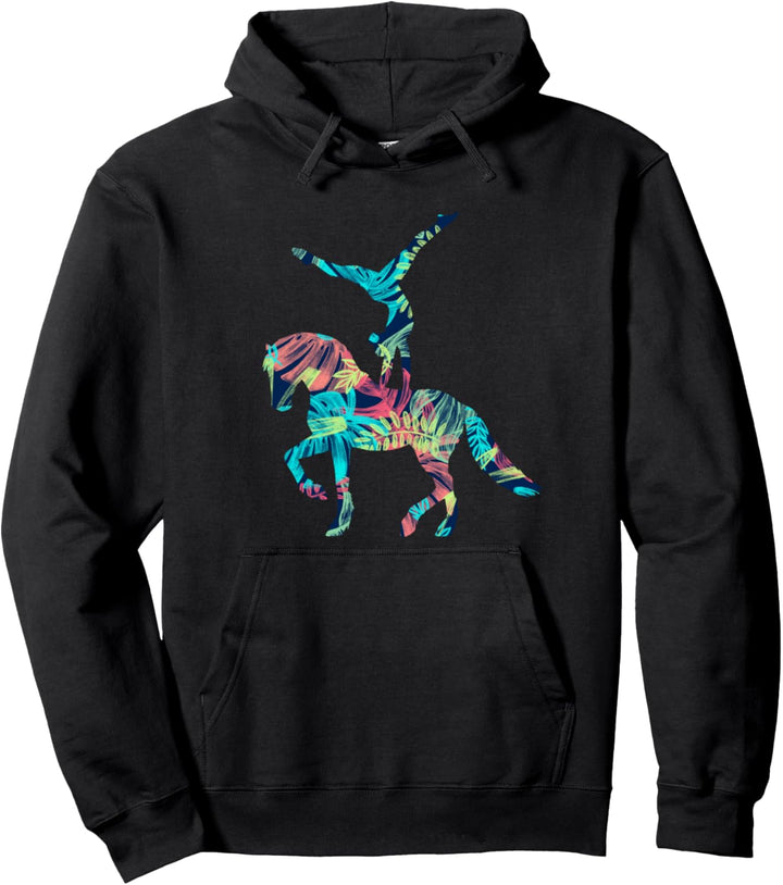 Voltigieren - Pferd und Voltigierer im Dschungel-Design Pullover Hoodie