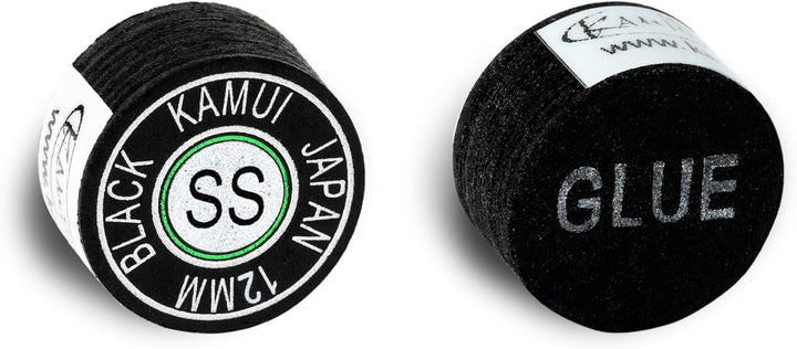 KAMUI Billardqueue-Spitze, laminiert, Schwarz, 1 Stück Super weich 12 mm, Super weich 12 mm