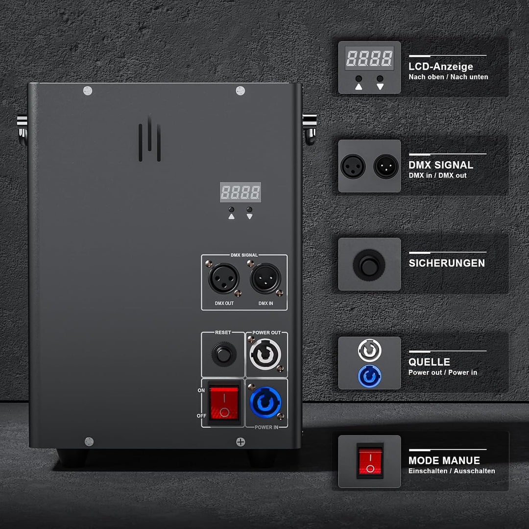 Flammenwerfer, 2PC 180W Flammenprojektor mit DMX Control, Dj Jet Flame Machine für Konzerte, Shows,
