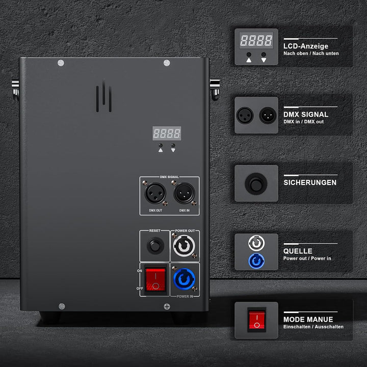 Flammenwerfer, 2PC 180W Flammenprojektor mit DMX Control, Dj Jet Flame Machine für Konzerte, Shows,