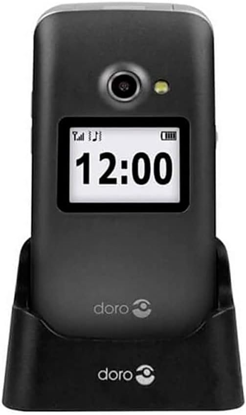 Doro 2424 GSM Mobiltelefon im eleganten Klappdesign Graphit/Silber
