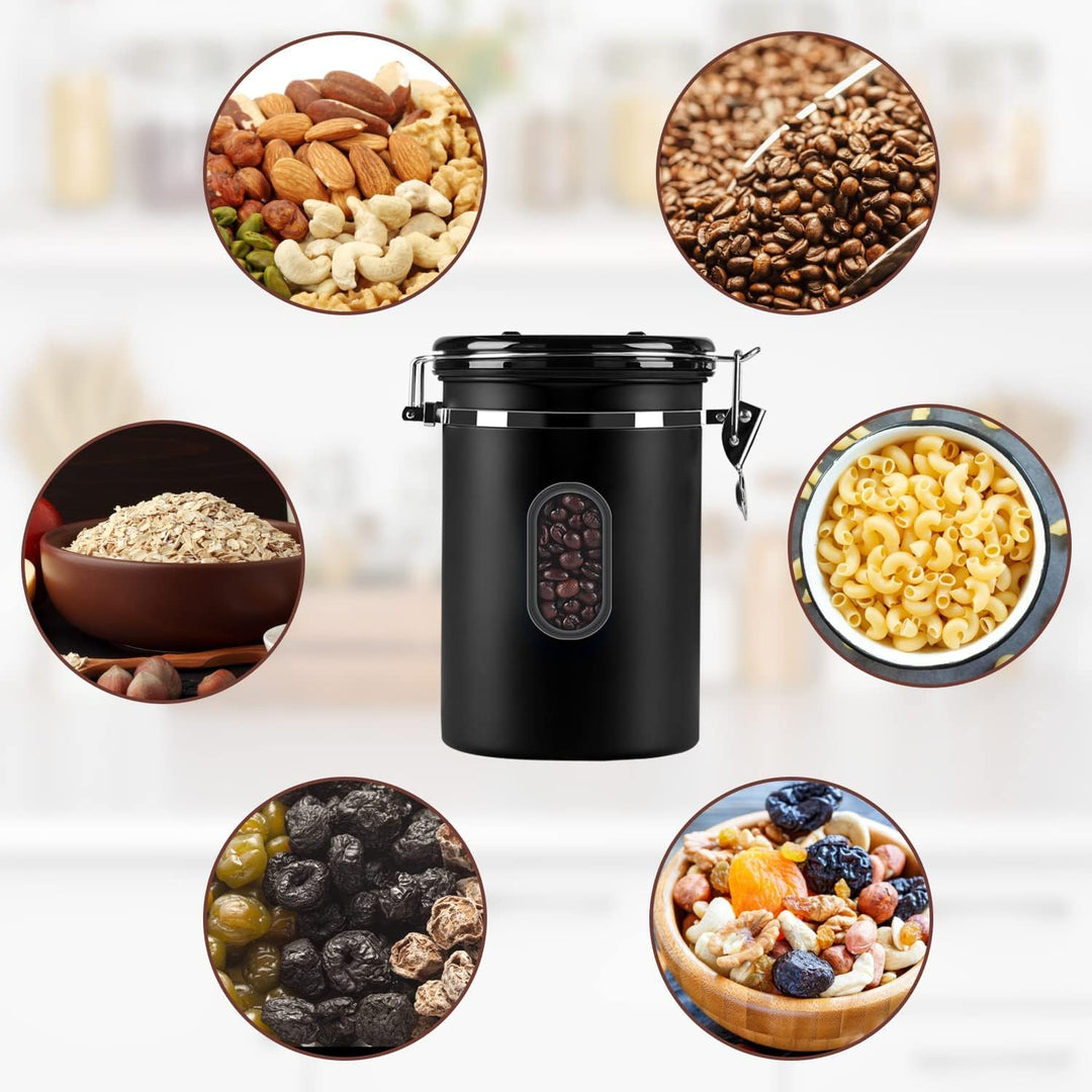 ROCKY&amp;CHAO Kaffeedose Luftdicht aus Edelstahl 2,8L Kaffeebhnen Behälter Vorratsdose für Tee Nüsse Ka