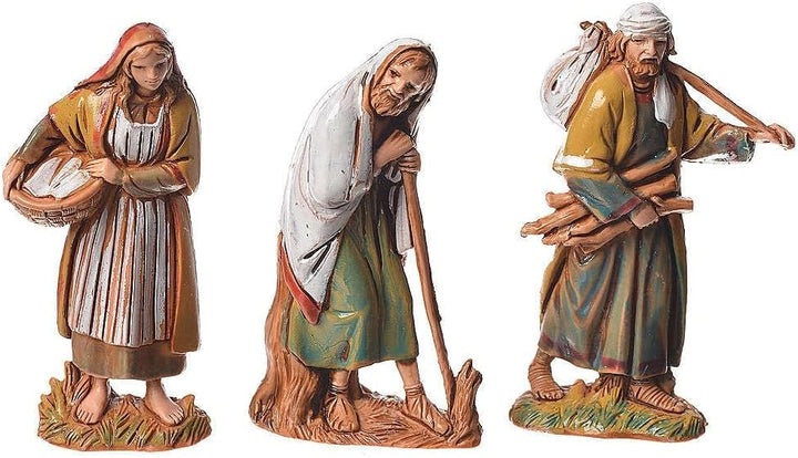 Moranduzzo Set mit 10 Hirten – Max. Figurenhöhe: 6,6 cm – Für Krippe 6,5 cm Massstab 1:30 – MINI 6,5