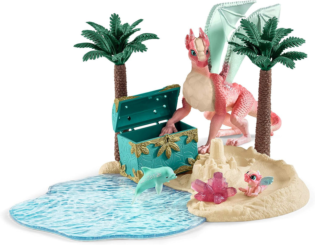 SCHLEICH 42436 bayala Spielset - Dracheninsel mit Schatz, Spielzeug ab 5 Jahren Single, Single
