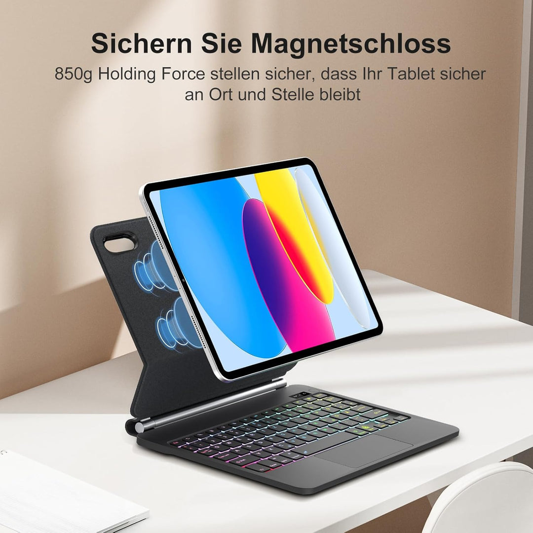 Magic Keyboard für iPad A16 11. Generation 11 Zoll 2025 &amp; iPad 10. Generation 10.9" 2022, Schwebende