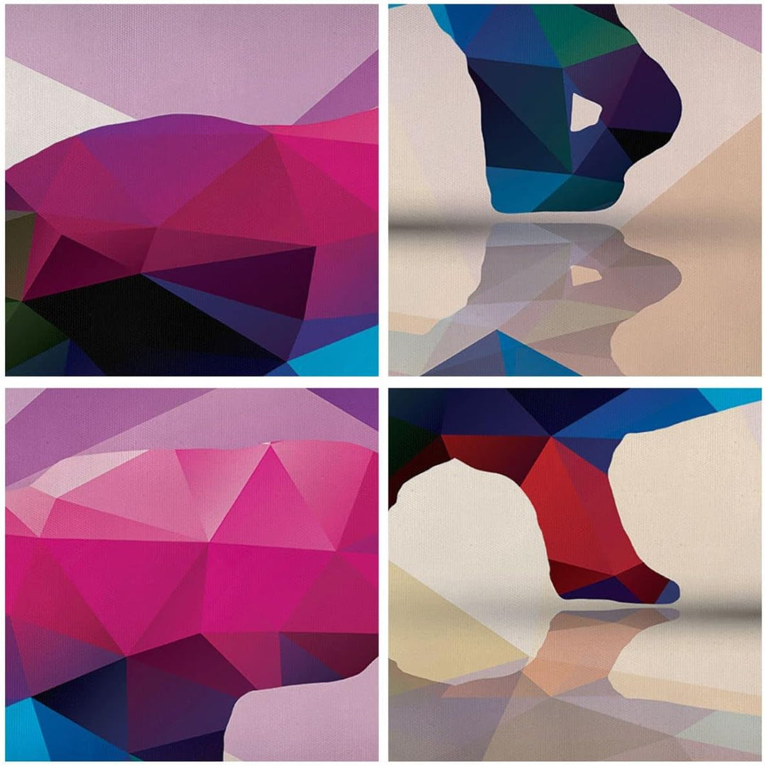 Bilder auf Leinwand Elefanten Illustration Bunt Leinwandbild 70x50cm Wandbilder Dekoration Wohnzimme