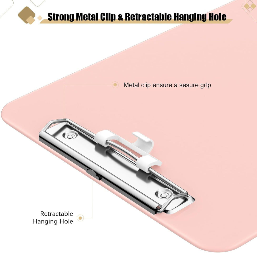 Kunststoff-Klemmbrett 6er-Set, Standard A4 Letter Size Klemmbretter für Studenten, Büro und Frauen,