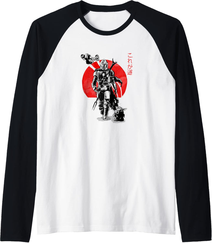 Star Wars The Mandalorian The Child Red Sun Ink Portrait Raglan
