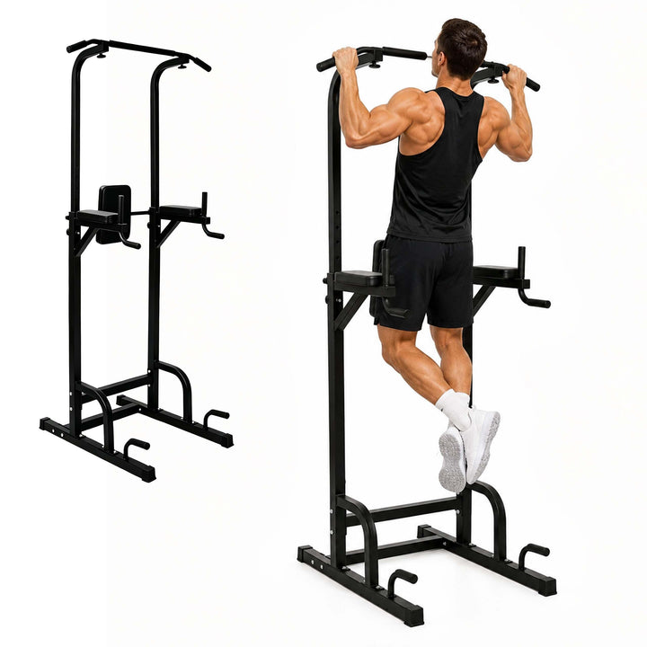 Relaxdays Power Tower, 160-230 cm höhenverstellbar, bis 150 kg, schwarz