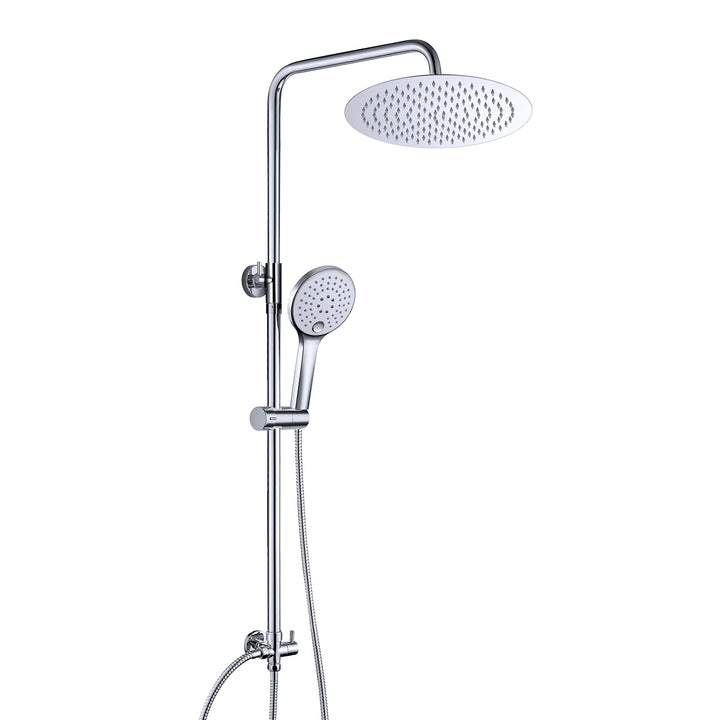 JOHO Edelstahl Duschset ohne Armatur, chrom Duschsystem, Regendusche set, Überkopfbrause set, Duschg