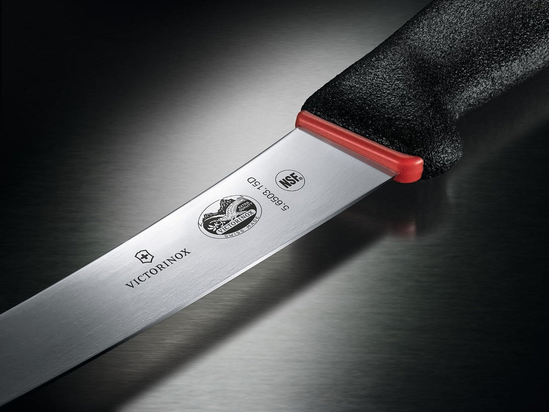 Victorinox Fibrox Dual Grip Ausbeinmesser, Swiss Made, 15 cm Gebogen/Schmal/Flexibel Klinge, schwarz