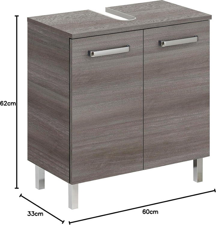 Pelipal Waschbeckenunterschrank Quickset 352 in Graphit Struktur, 60 cm breit | Waschbeckenschrank o