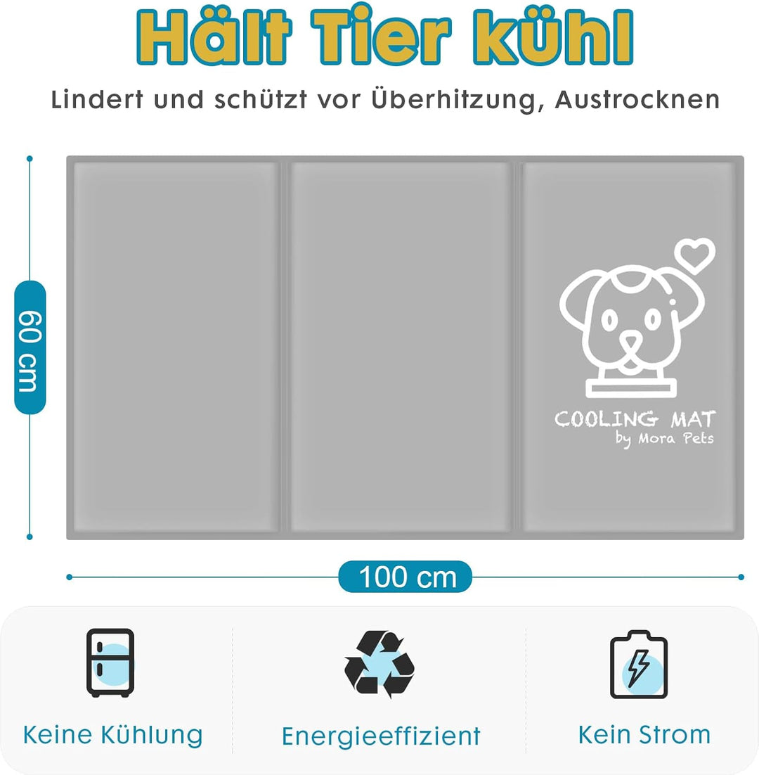 Pawtasy Kühlmatte für Hund, Kühldecke Hunde, Kühlkissen mit Ungiftiges Gel für Grosse Mittelgrosse H