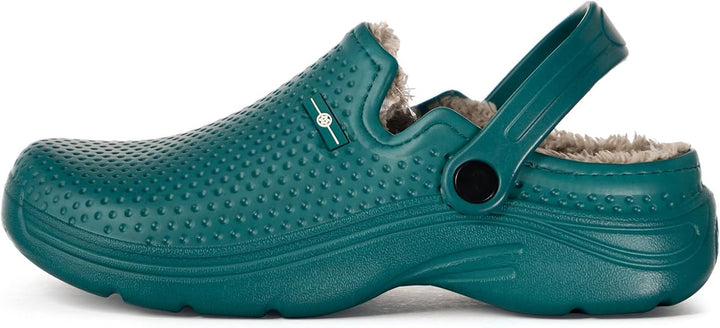 Hsyooes Clogs Damen Winter Gartenschuhe Herren Gefütterte Hausschuhe Wasserdicht Plüsch Pantoletten