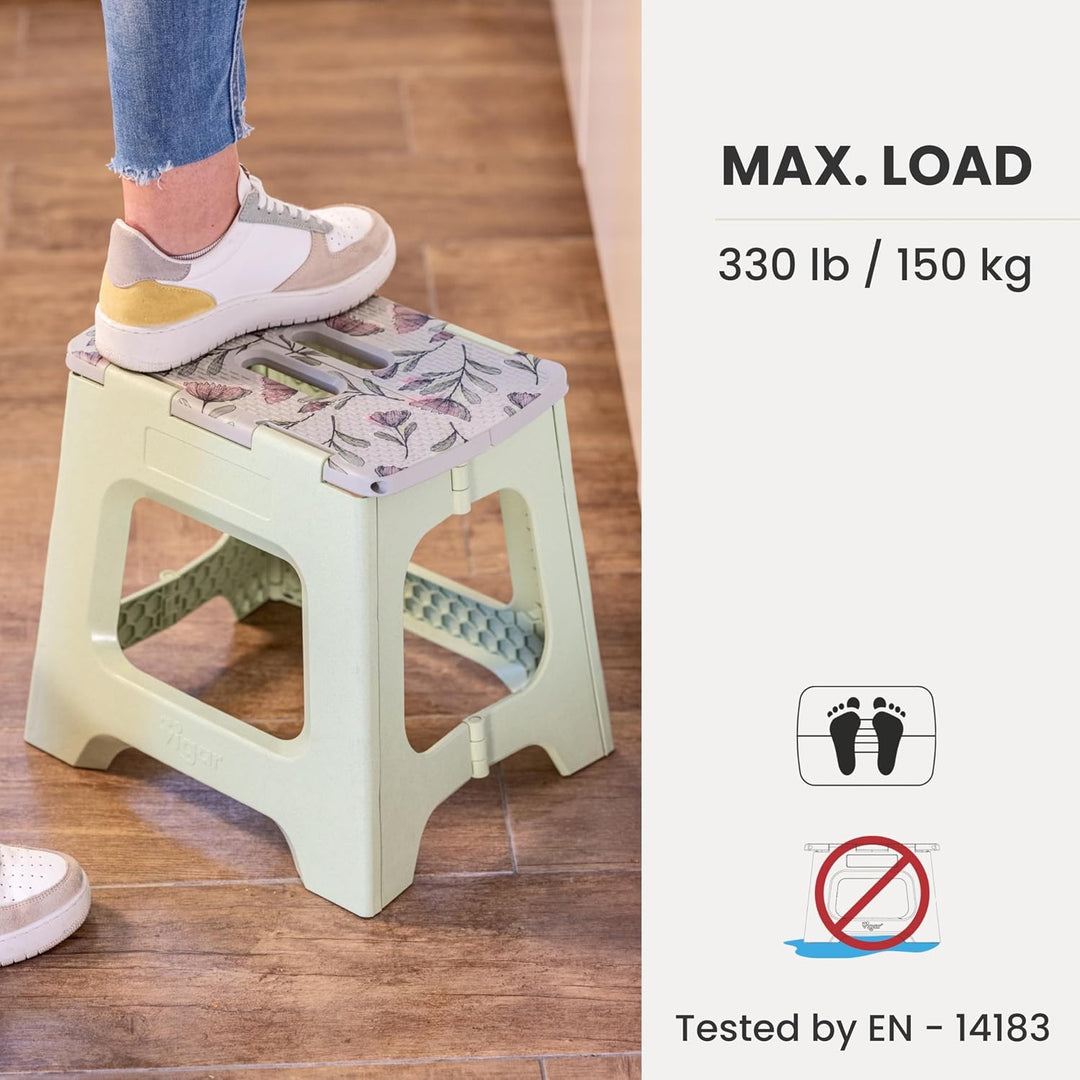 Vigar Kompakte Tritthocker Klappbar für Erwachsene, 32 cm, Klapphocker Faltbar 150 kg rutschfest, Le