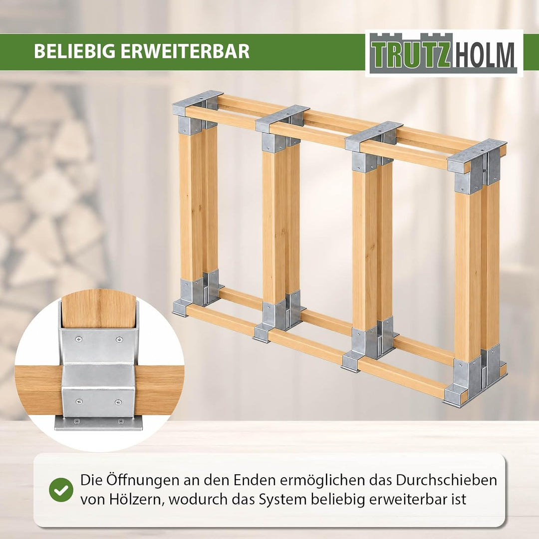 Holzstapelhilfe Feuerverzinkt stabile Holz Stapelhilfe Stapelhilfe Holzstapelhalter Brennholz Kaminh