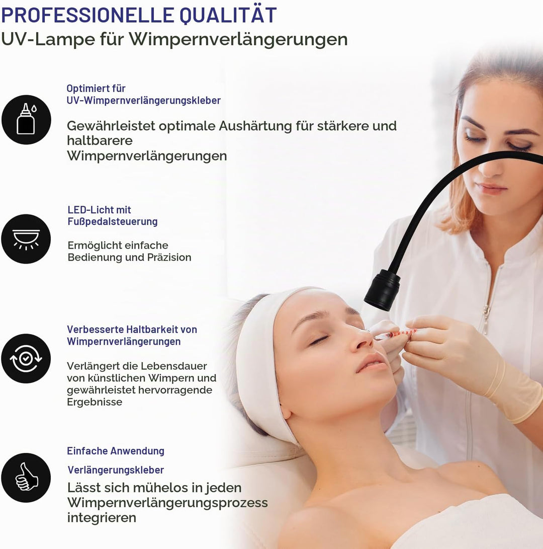 UV Wimpern Lampe, 10W LED-UV-Licht für Lichthärtenden Anwendungen, Schwanenhals Wimpernlicht, Goosen