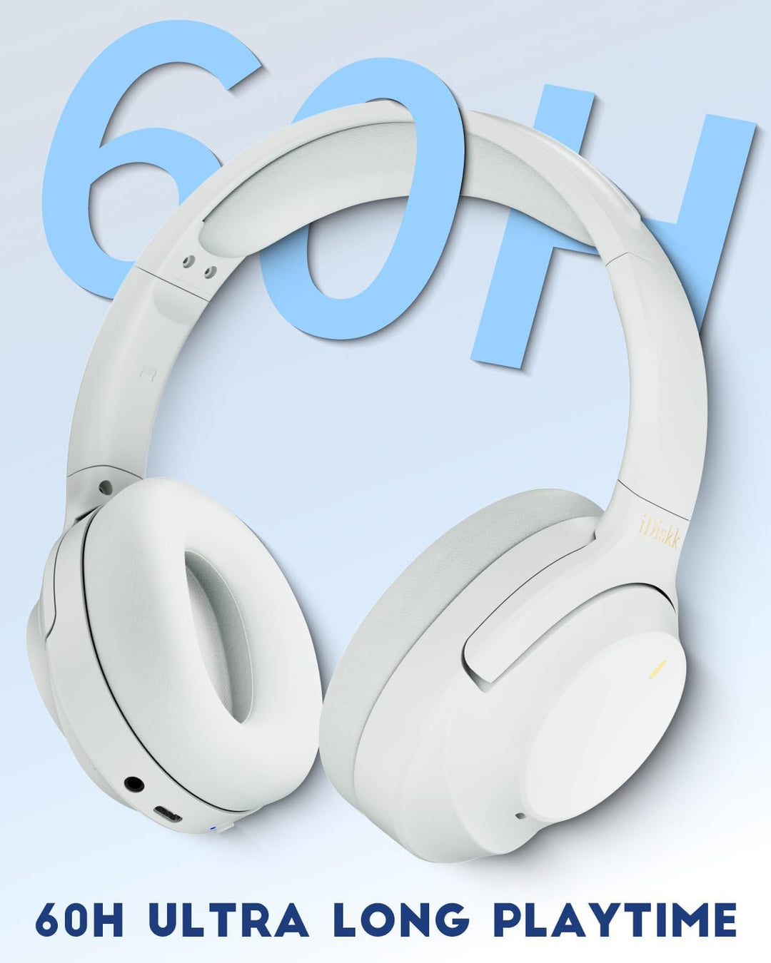 iDiskk ANC Hybrid-Kopfhörer Mit Aktiver Geräuschunterdrückung, Kabellose Bluetooth-Over-Ear-Kopfhöre