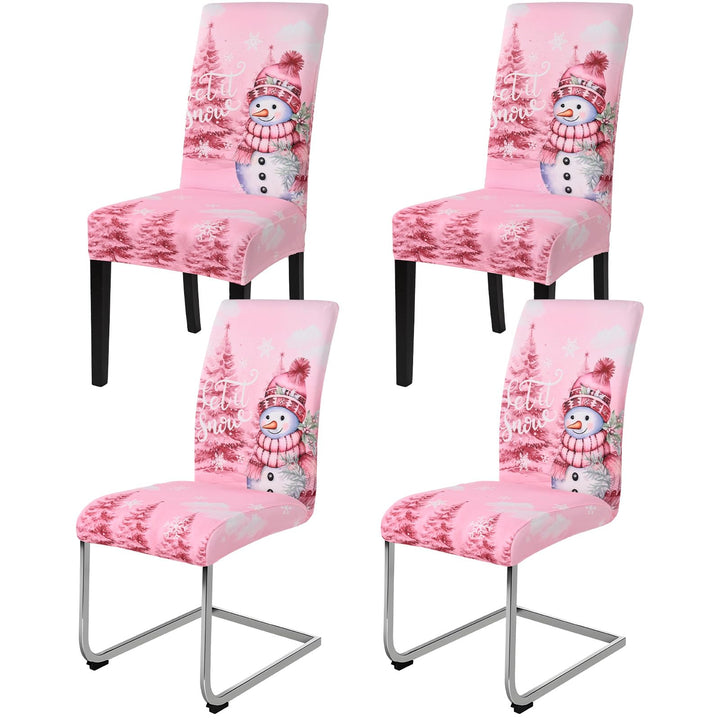 Yugarlibi Weihnachten Stretch Stuhlhussen 4er Set Stuhlbezug Schwingstuhl Universal Weihnachtsbaum E