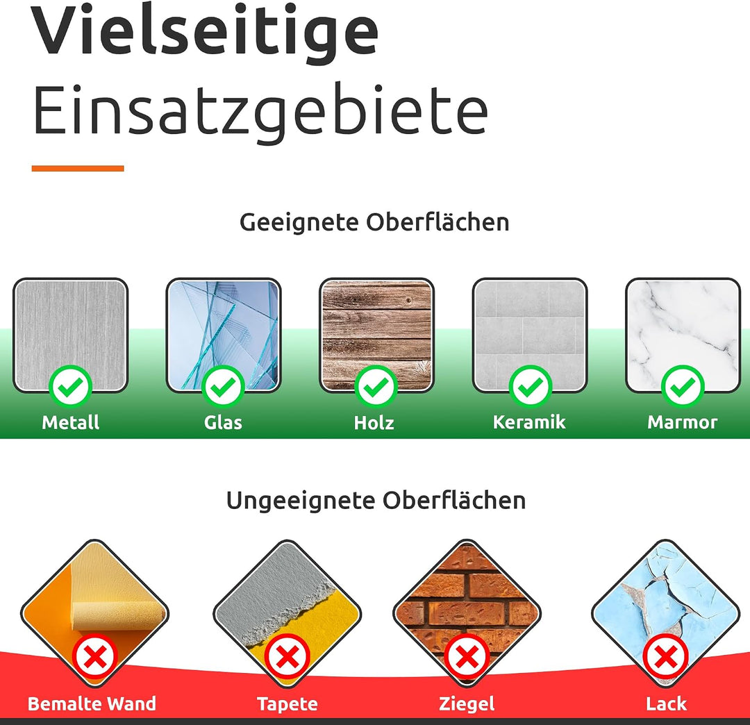 ECENCE Handtuchhalter ohne Bohren selbstklebend gebürstet 38cm - Moderne Handtuchstange aus Edelstah
