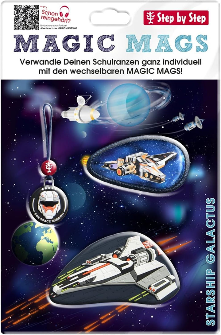 Step by Step Magic Mags „Starship Galactus“, 3-teilig, 2 Magnet-Applikationen und 1 Anhänger, Raumsc