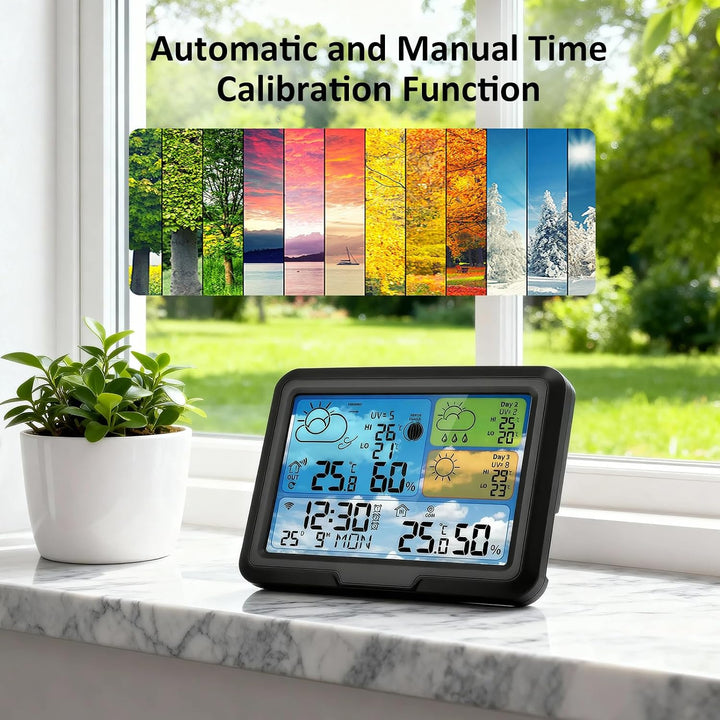 Wetterstation Wlan,Mit 3 Aussensensor,App Tuya Und Smartlife, 3 Aussensensor